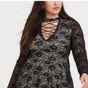 Torrid Black Lace Choker Top